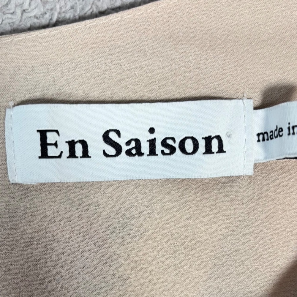 En Saison Floral Ruched Wrap Mini Dress Women's Size M‎ Beige Red Anthropologie - Picture 3 of 15